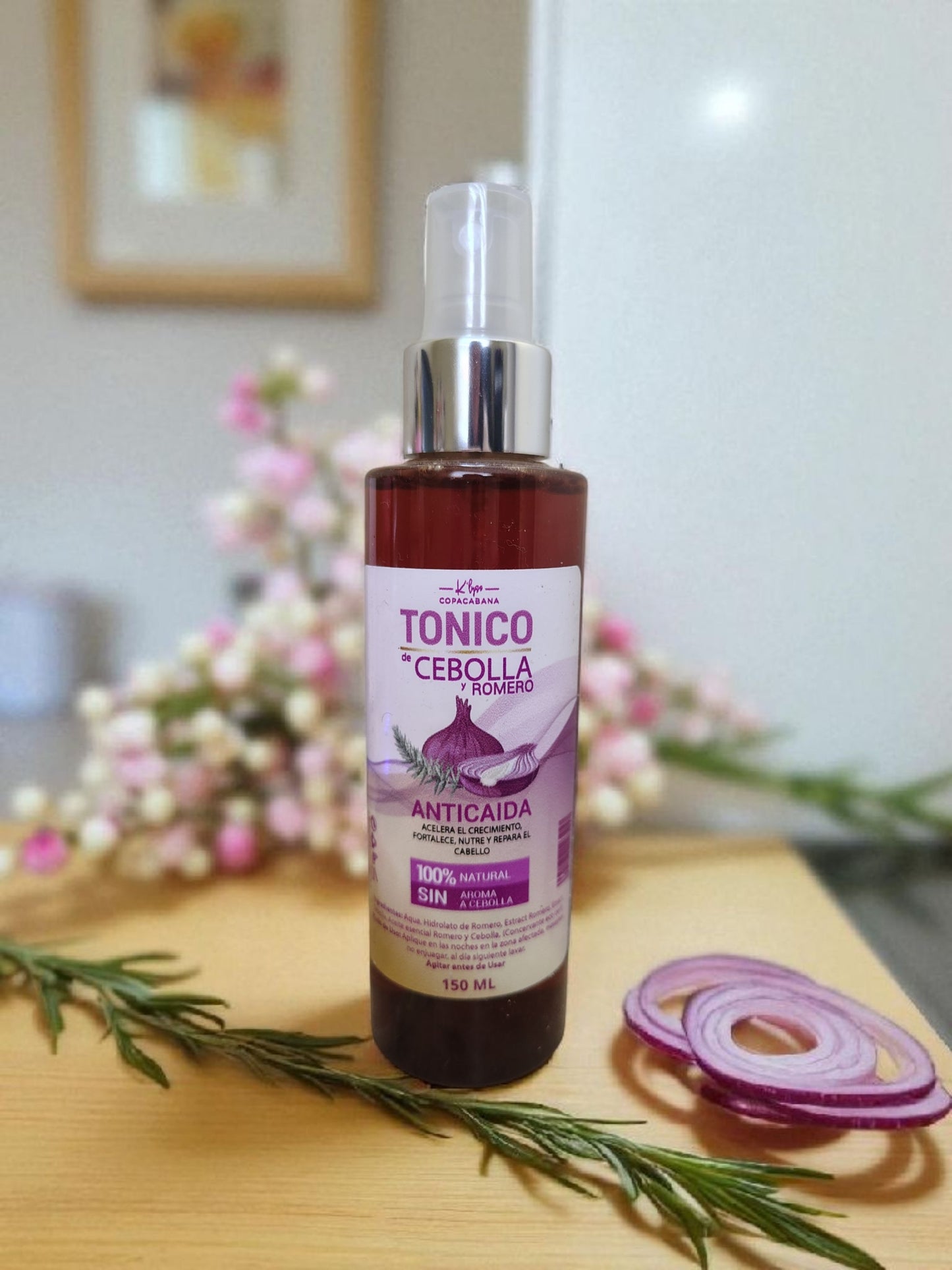 Tónico capilar cebolla y romero