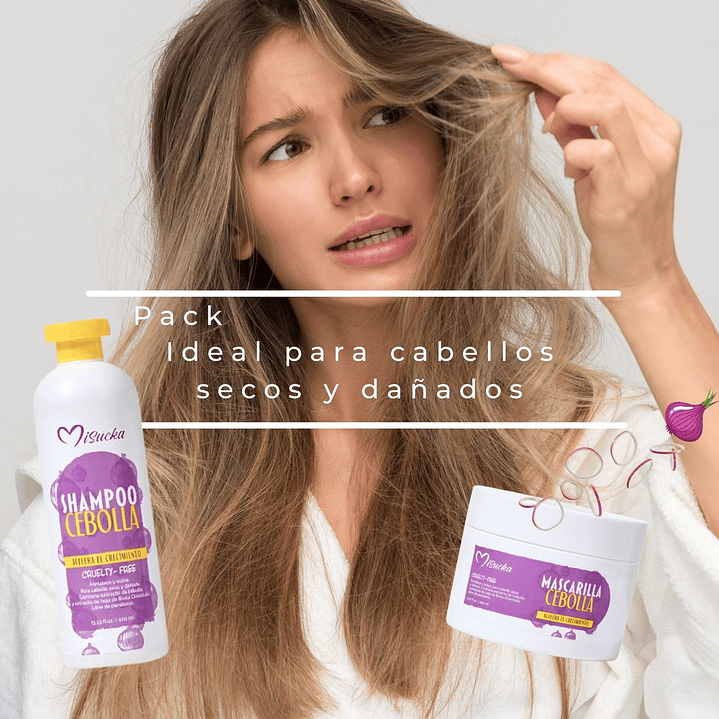 Pack Shampoo y crema capilar Cebolla + 🎁